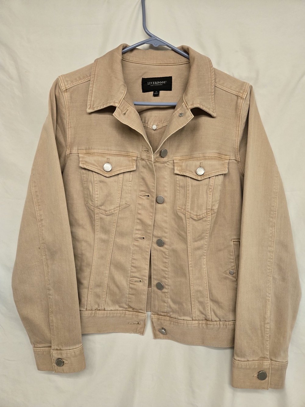 Liverpool Tan Denim Jacket for Women - Picture 3 of 7